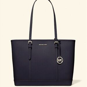 Michael Kors Jet Set Travel Saffiano Leather Tote - Black